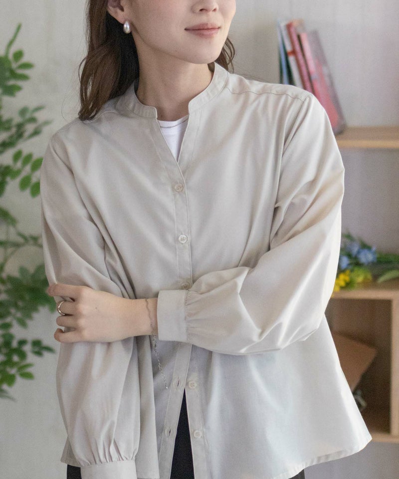 nAvy バンドカラー前開きシャツ レディース商品画像-15