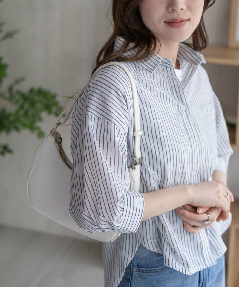 nAvy  スラブ前開き7分袖シャツ レディース商品画像-5