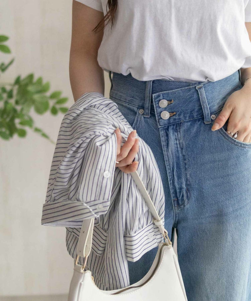 nAvy スラブ前開き7分袖シャツ レディース商品画像-6