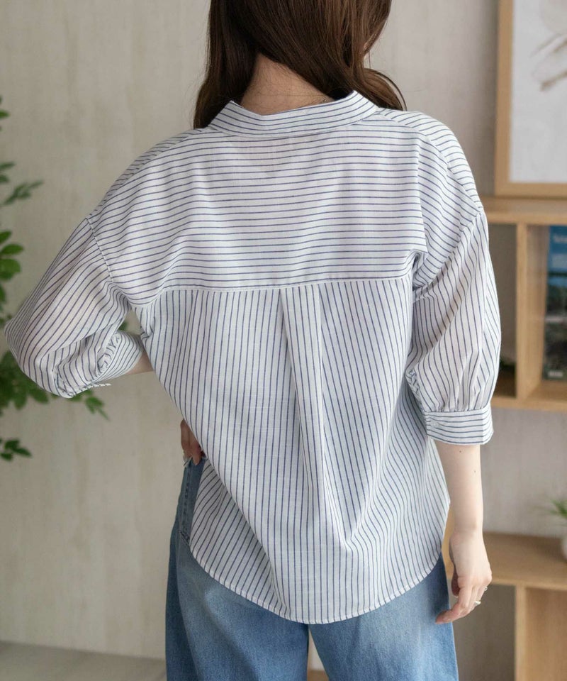 nAvy  スラブ前開き7分袖シャツ レディース商品画像-8