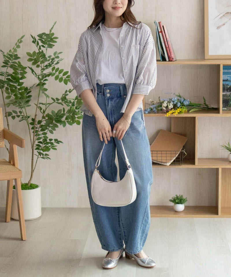 nAvy スラブ前開き7分袖シャツ レディース商品画像-9