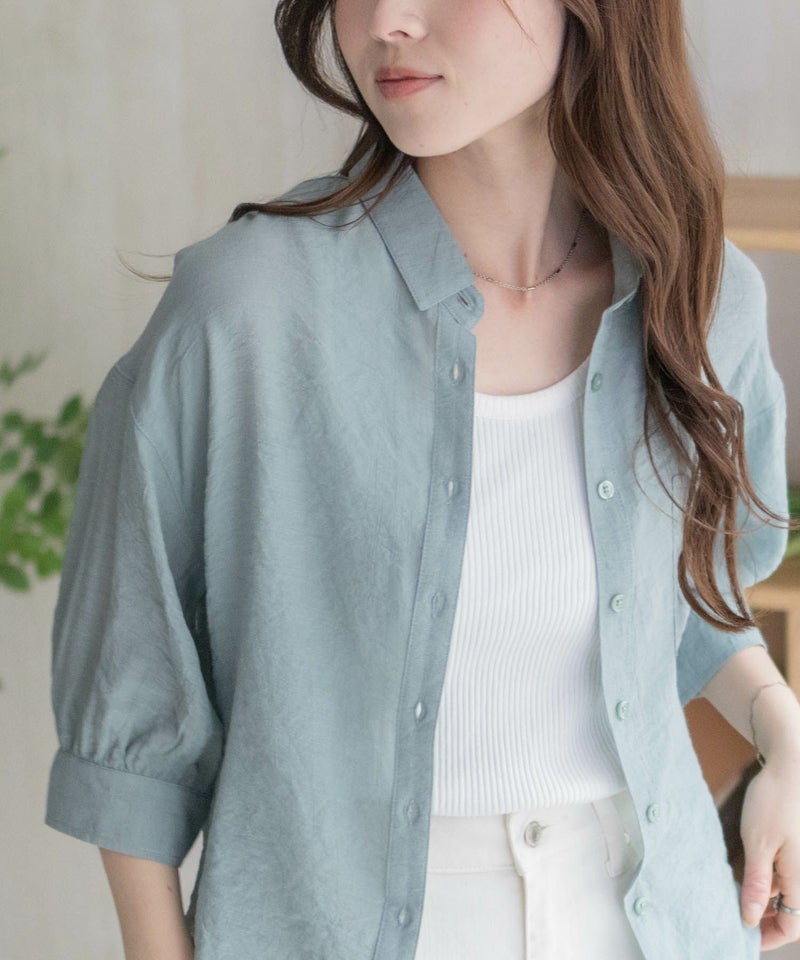 nAvy  スラブ前開き7分袖シャツ レディース商品画像-10