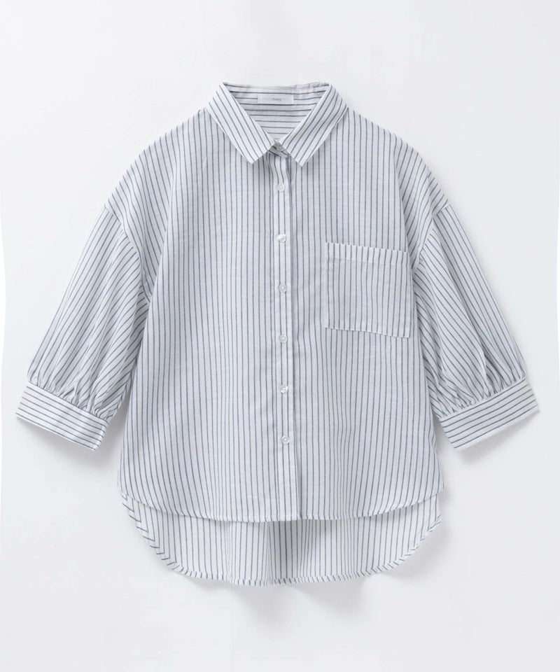nAvy スラブ前開き7分袖シャツ レディース商品画像-18
