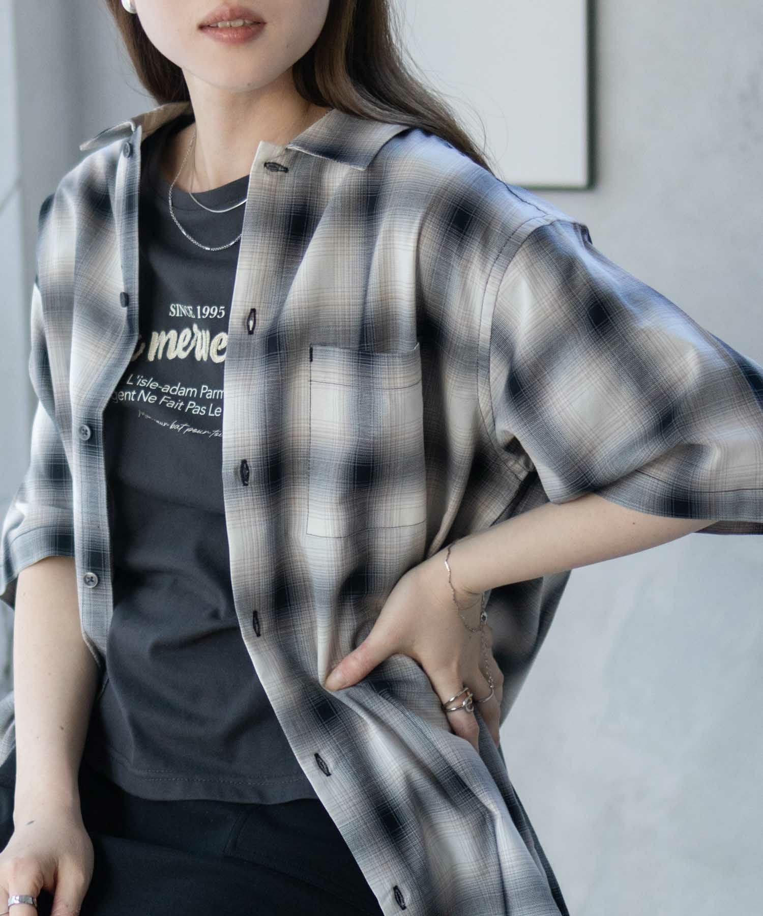 90s MOSSIMO オンブレチェック レーヨン レギュラーカラーシャツ MOSSIMO オンブレチェックシャツ メンズ