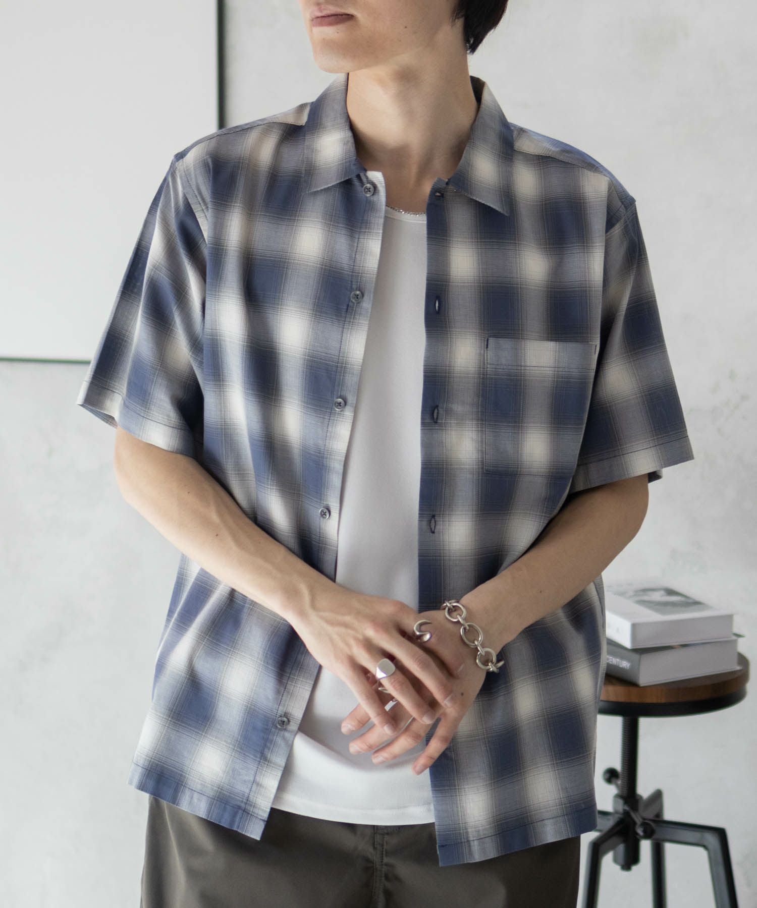 MOSSIMO オンブレチェックシャツ メンズ