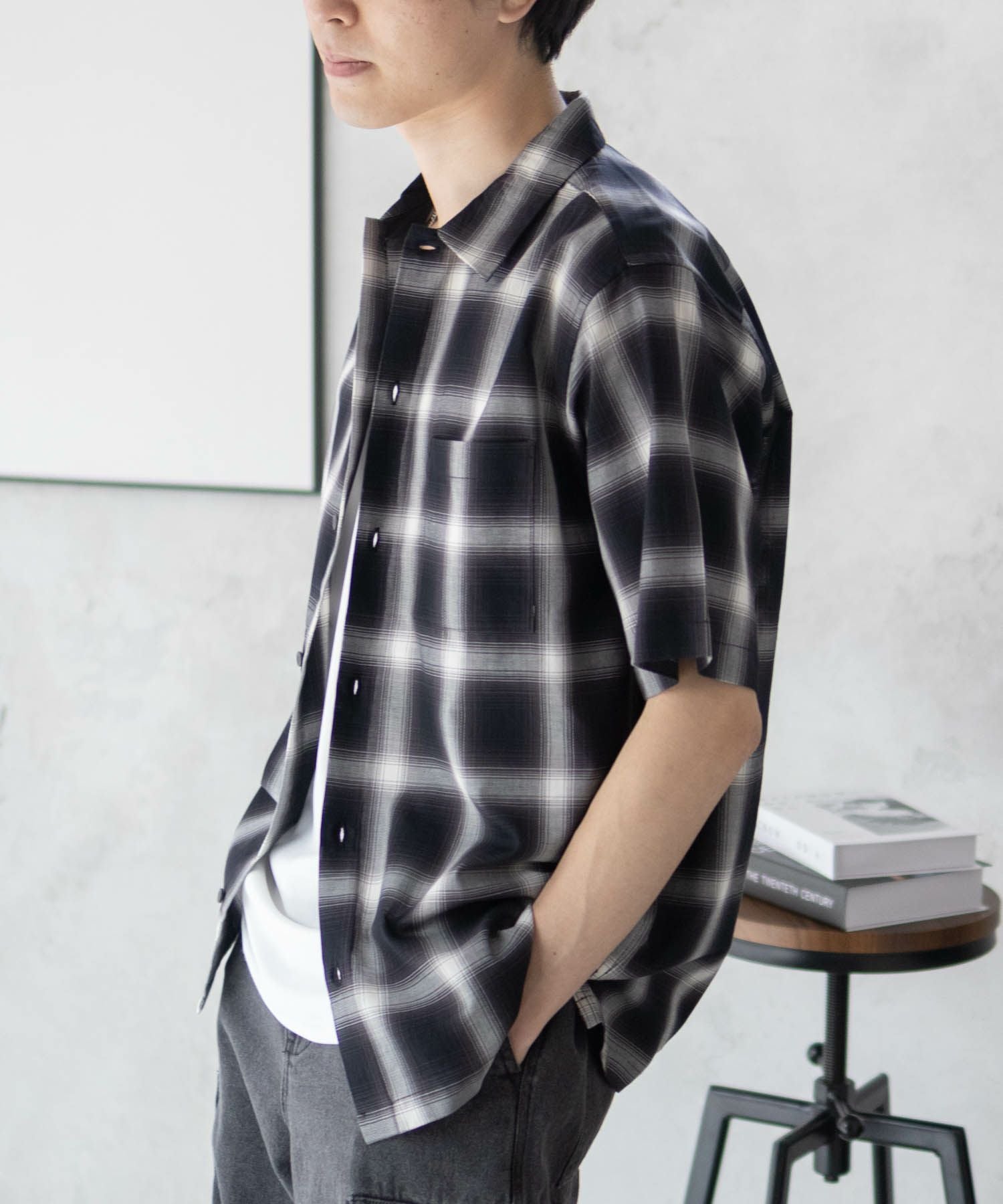 MOSSIMO オンブレチェックシャツ メンズ