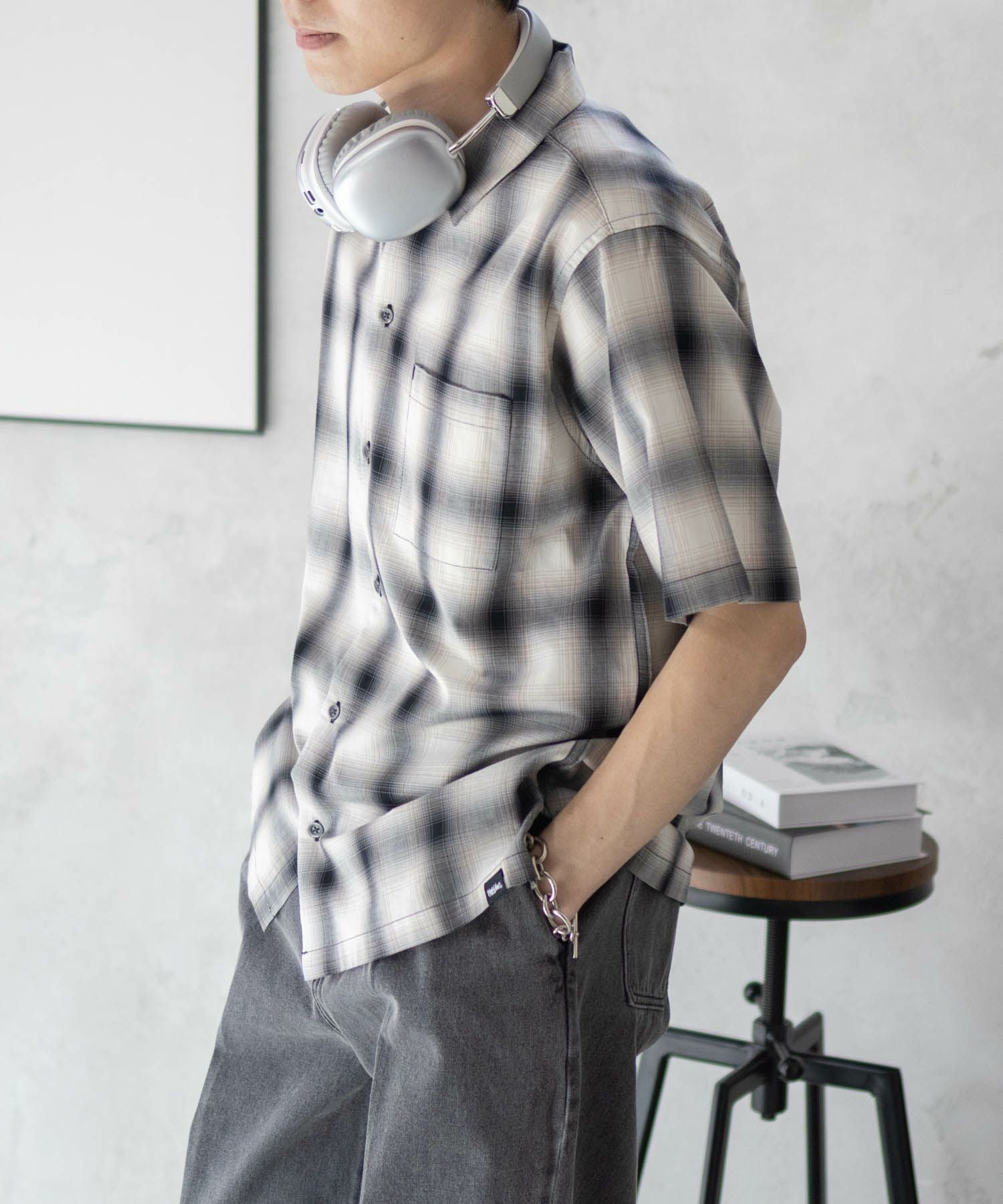 MOSSIMO オンブレチェックシャツ メンズ