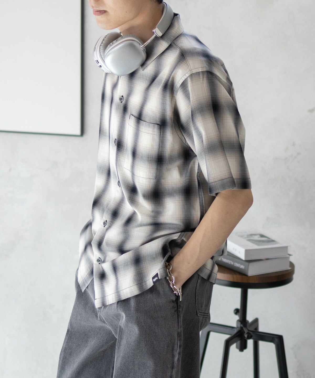 MOSSIMO オンブレチェックシャツ メンズ