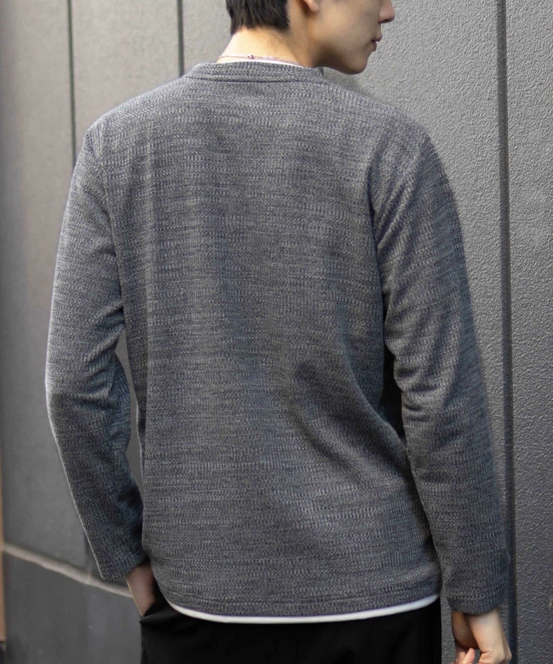 NAVY  メランジレイヤーTシャツ メンズ商品画像-8