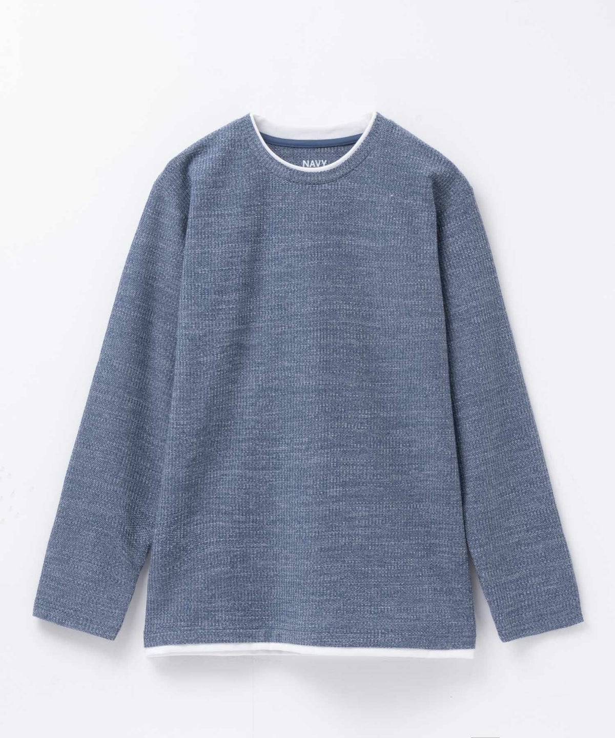 NAVY メランジレイヤーTシャツ メンズ