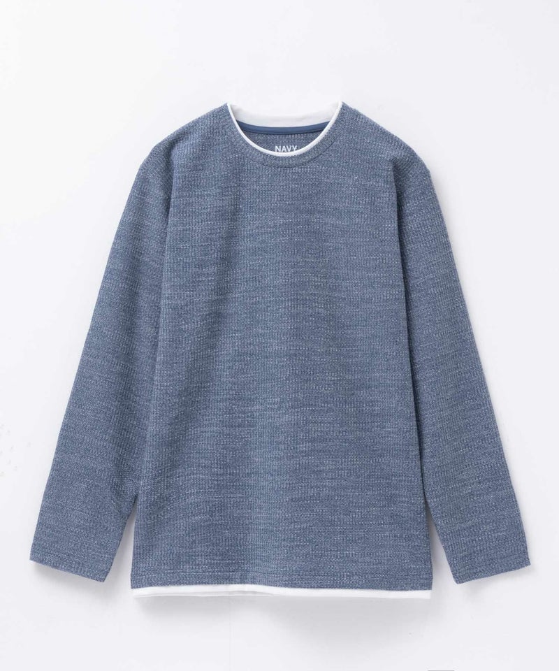 NAVY  メランジレイヤーTシャツ メンズ商品画像-20