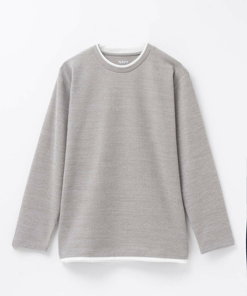 NAVY  メランジレイヤーTシャツ メンズ商品画像-22