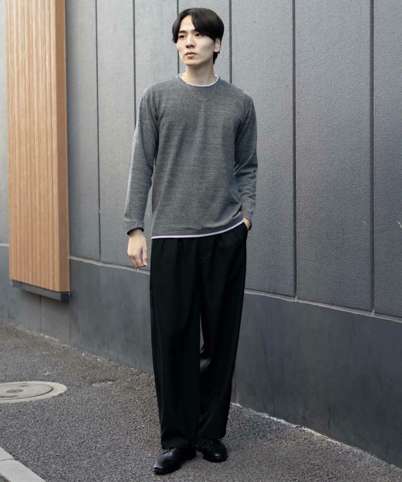 NAVY メランジレイヤーTシャツ メンズ商品画像-25