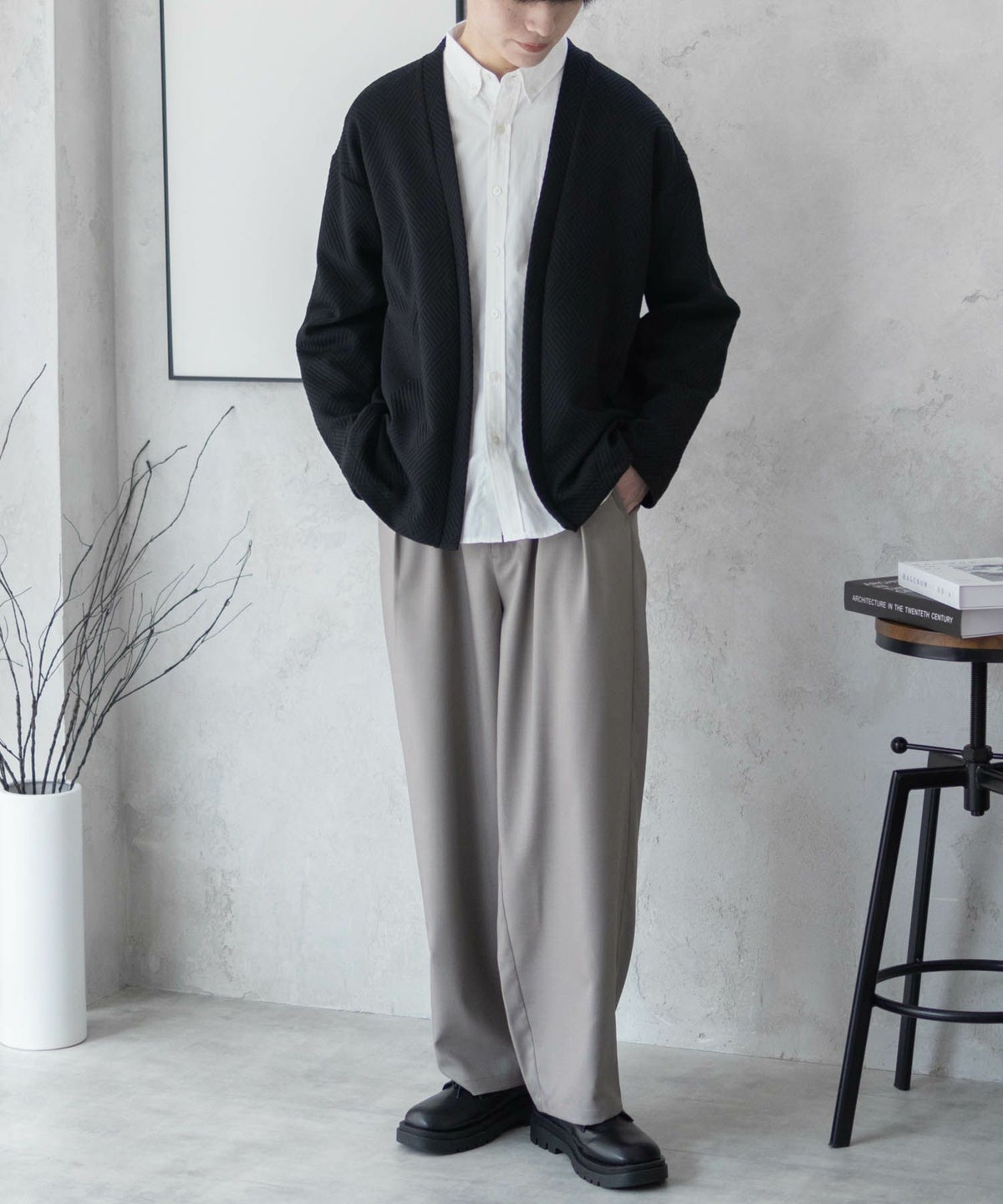 URBAN COLLECTION 膨れジャガードカーディガン メンズ