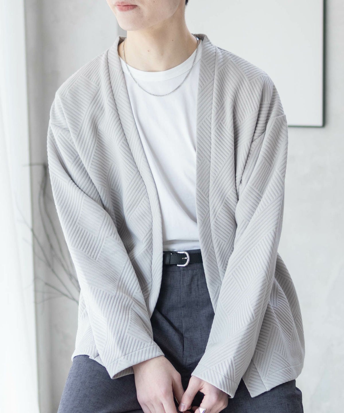 URBAN COLLECTION 膨れジャガードカーディガン メンズ