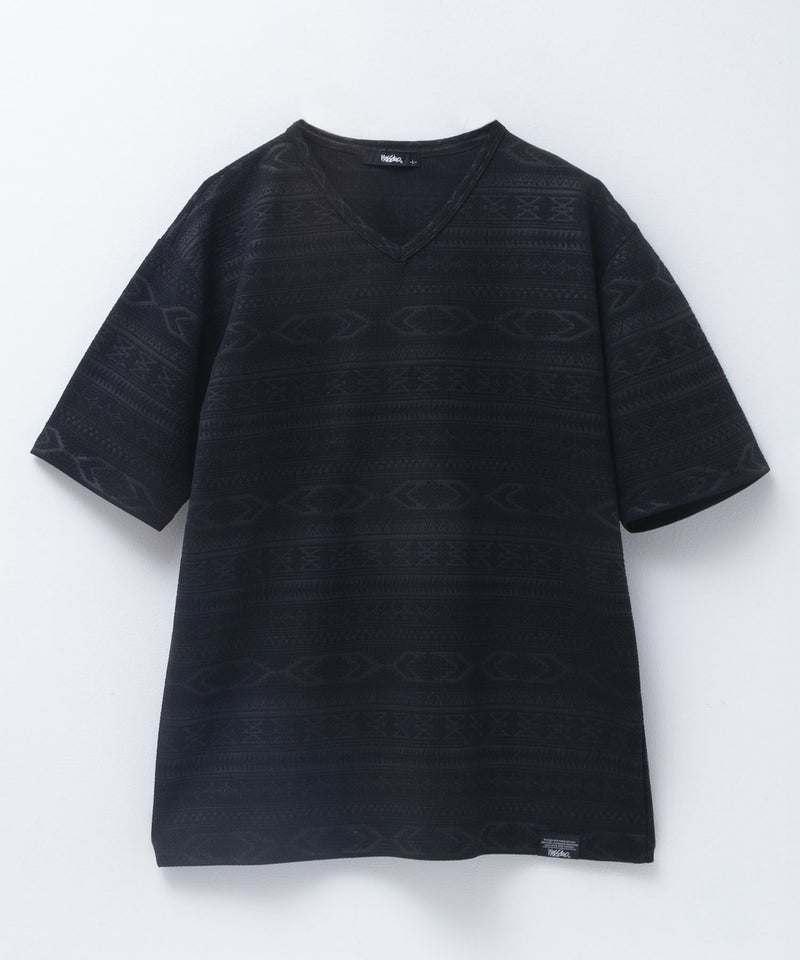 MOSSIMO  オルテガ柄ジャガードVネックTシャツ メンズ メール便 対応商品商品画像-1