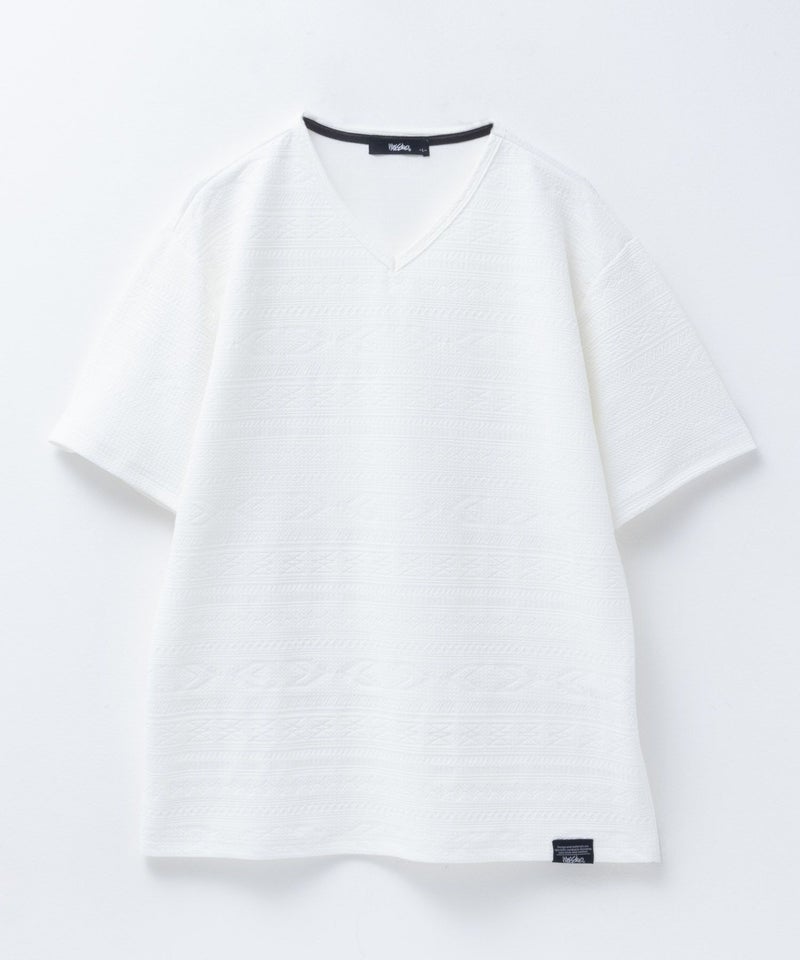 MOSSIMO オルテガ柄ジャガードVネックTシャツ メンズ メール便 対応商品商品画像-3