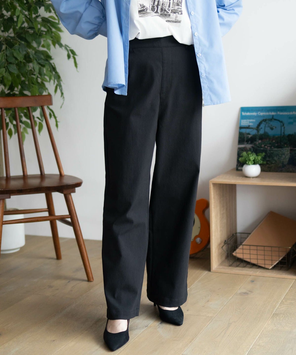 nAvy ストレッチワイドパンツ レディース