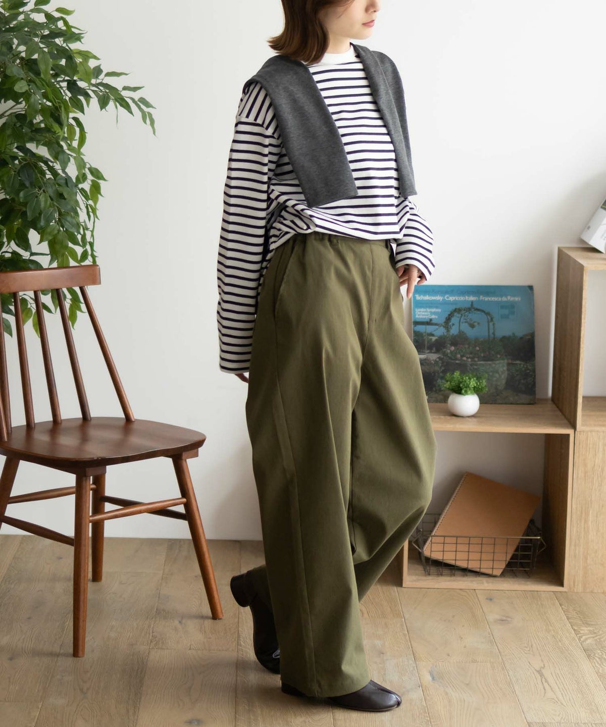 nAvy ストレッチワイドパンツ レディース