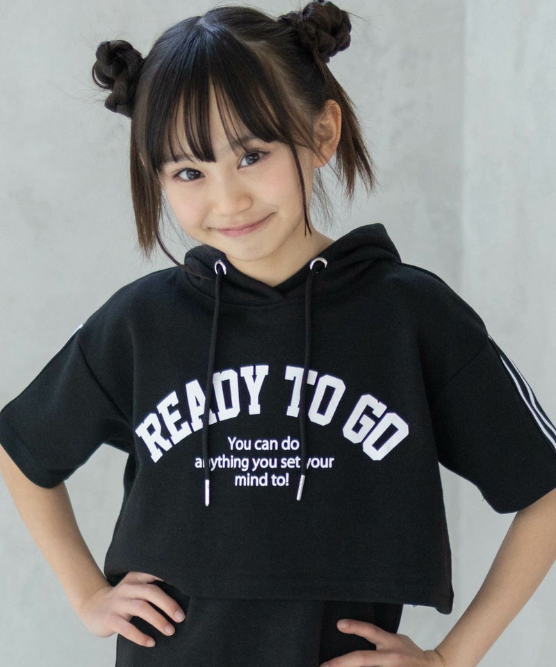 RICH MIX  ポンチ素材 パーカーラインワンピースアンサンブル キッズ商品画像-3