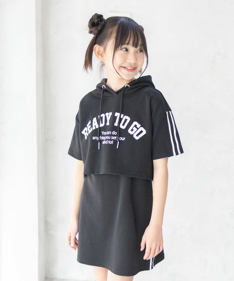 RICH MIX ポンチ素材 パーカーラインワンピースアンサンブル キッズ商品画像-5