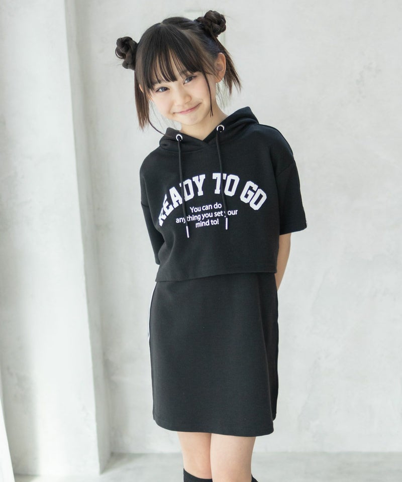 RICH MIX ポンチ素材 パーカーラインワンピースアンサンブル キッズ商品画像-6