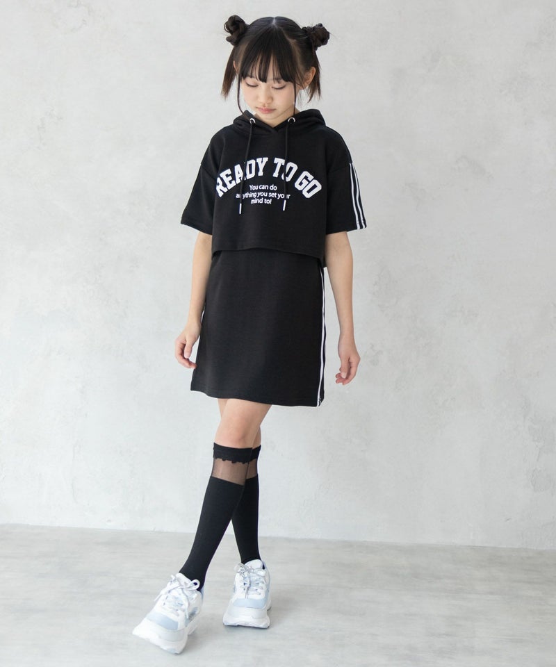 RICH MIX ポンチ素材 パーカーラインワンピースアンサンブル キッズ商品画像-9