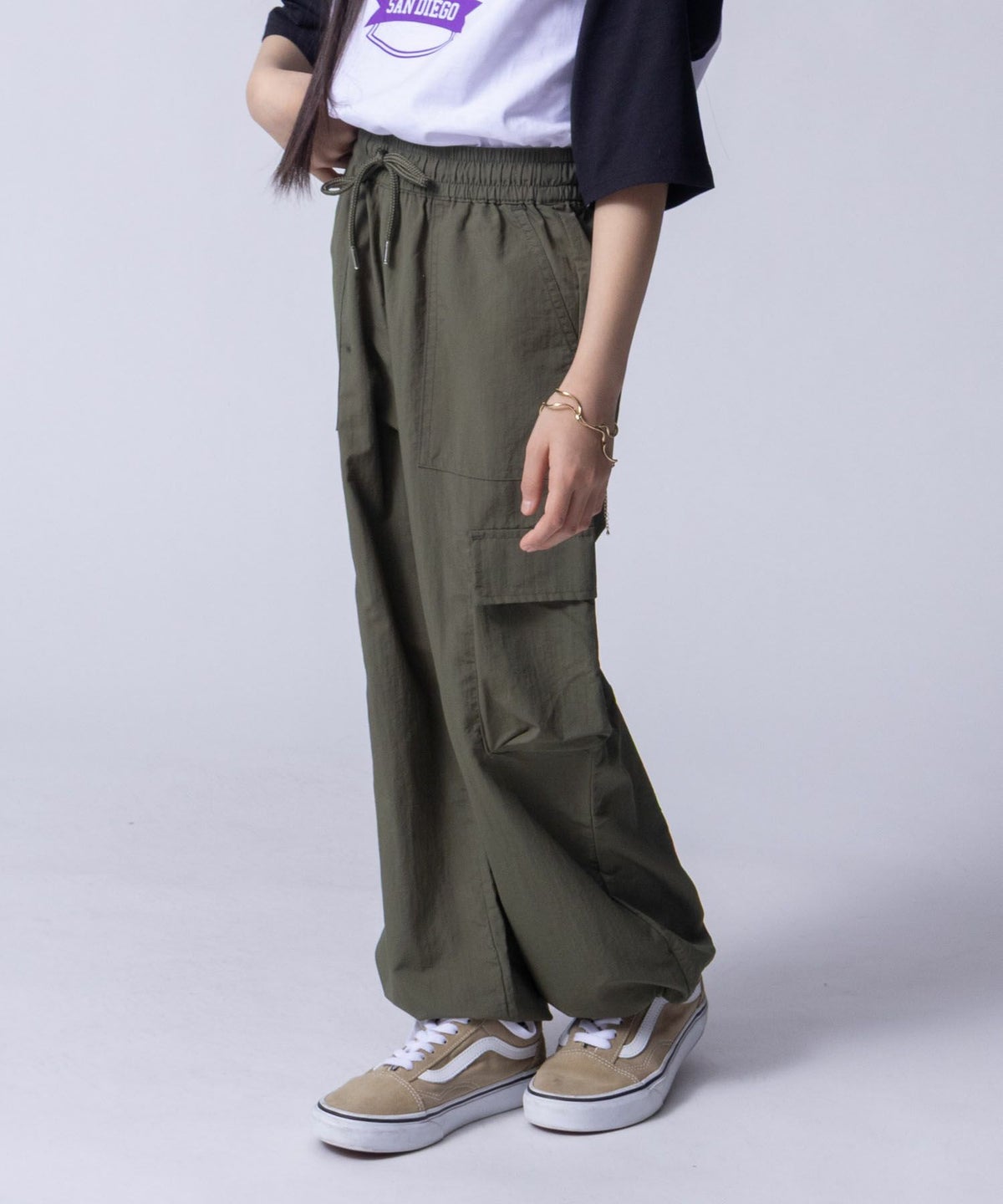 NAVY ナイロンカーゴパンツ キッズ