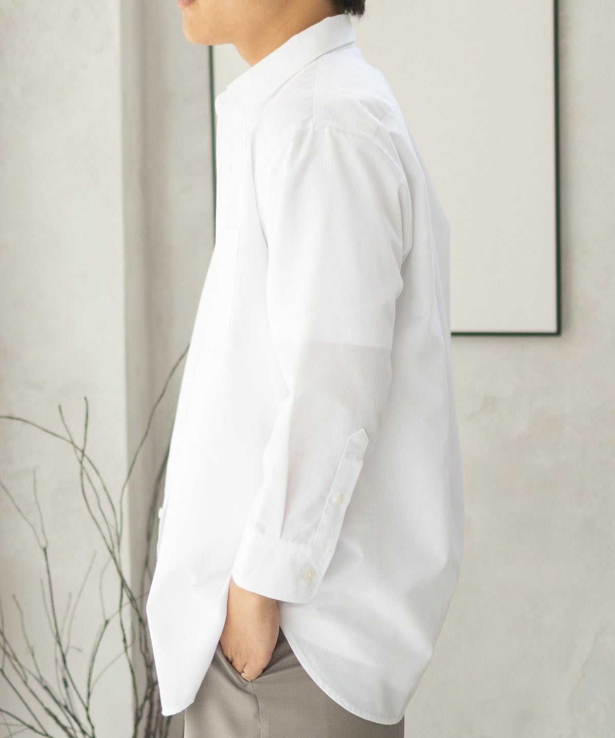 NAVY COOLMAX リネン七分袖シャツ メンズ