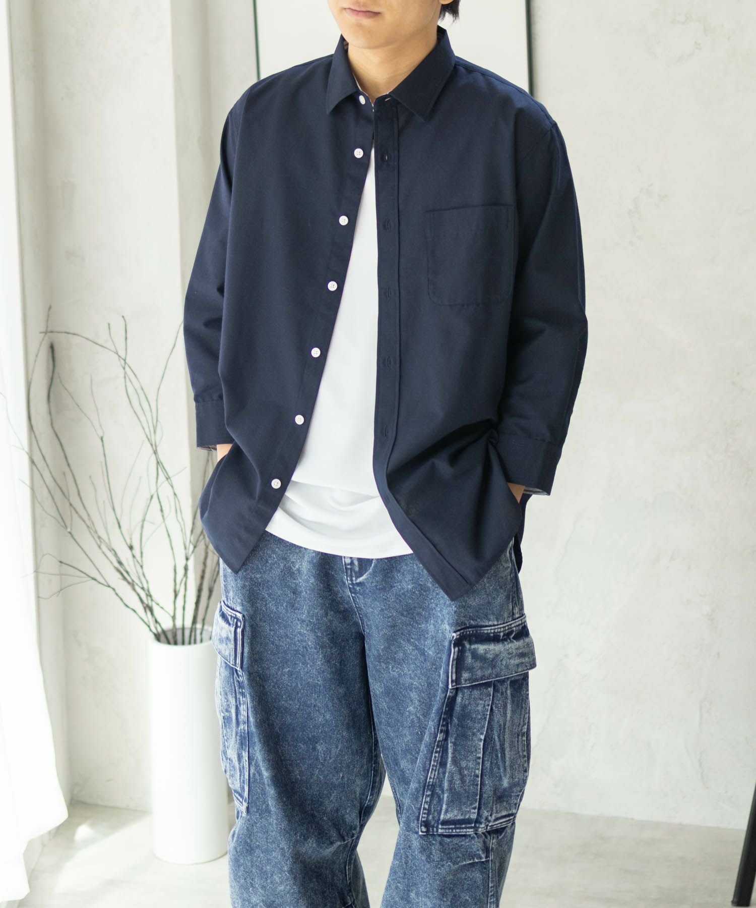 ジェイ＆エム デヴィッドソン J＆M Davidson リネン 麻 ネイビー 濃紺 半袖シャツ シンプル 涼やかな一枚♪キレイめ細身♪■DC107 ジェイ＆エム デヴィッドソン J＆M Davidson リネン 麻 ネイビー 濃紺