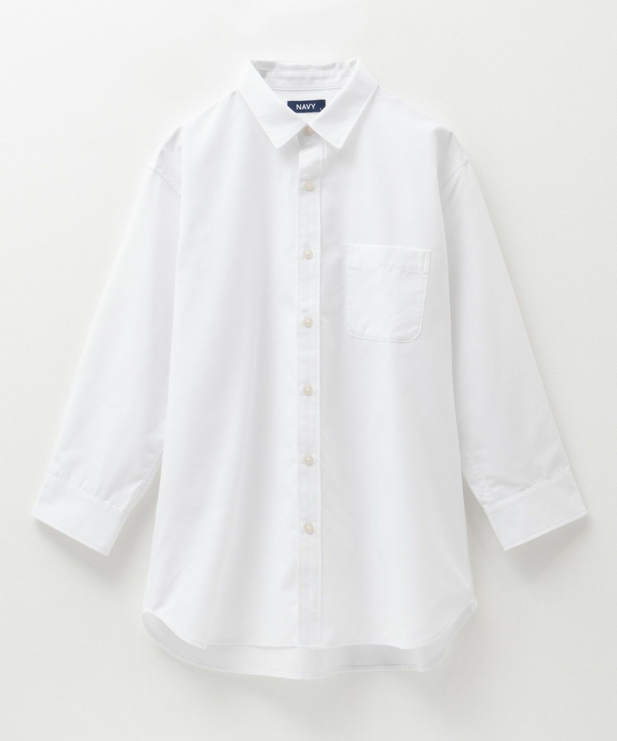 NAVY COOLMAX リネン七分袖シャツ メンズ