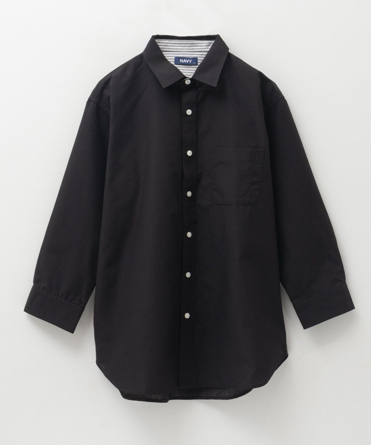 NAVY COOLMAX リネン七分袖シャツ メンズ