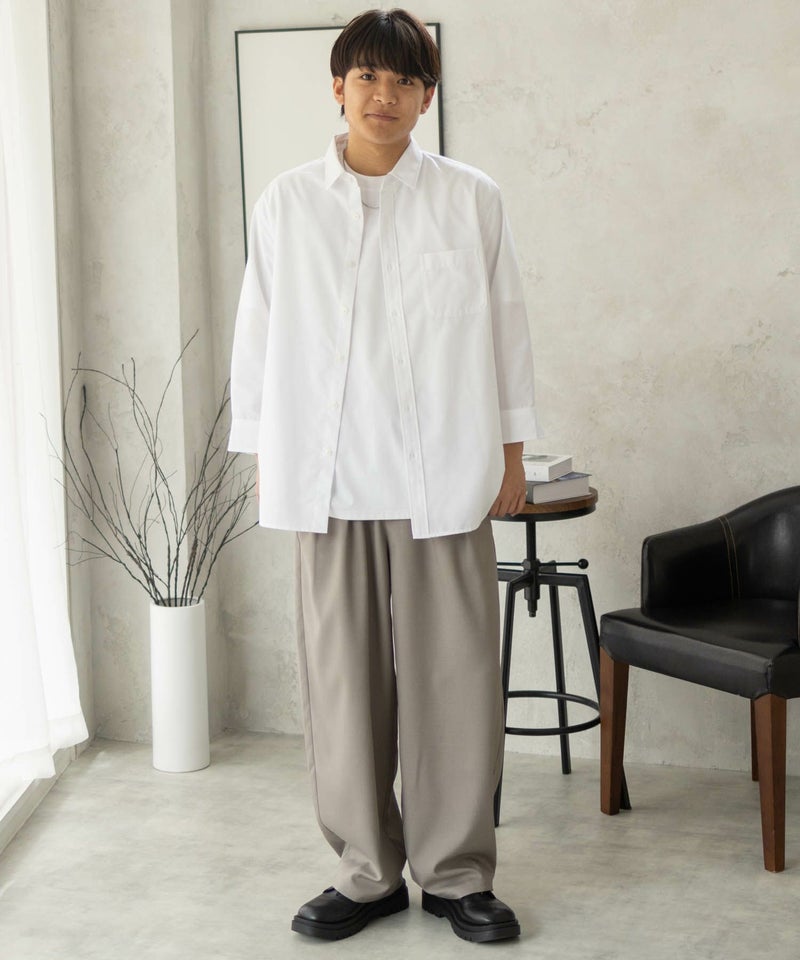 NAVY COOLMAX リネン七分袖シャツ メンズ商品画像-36