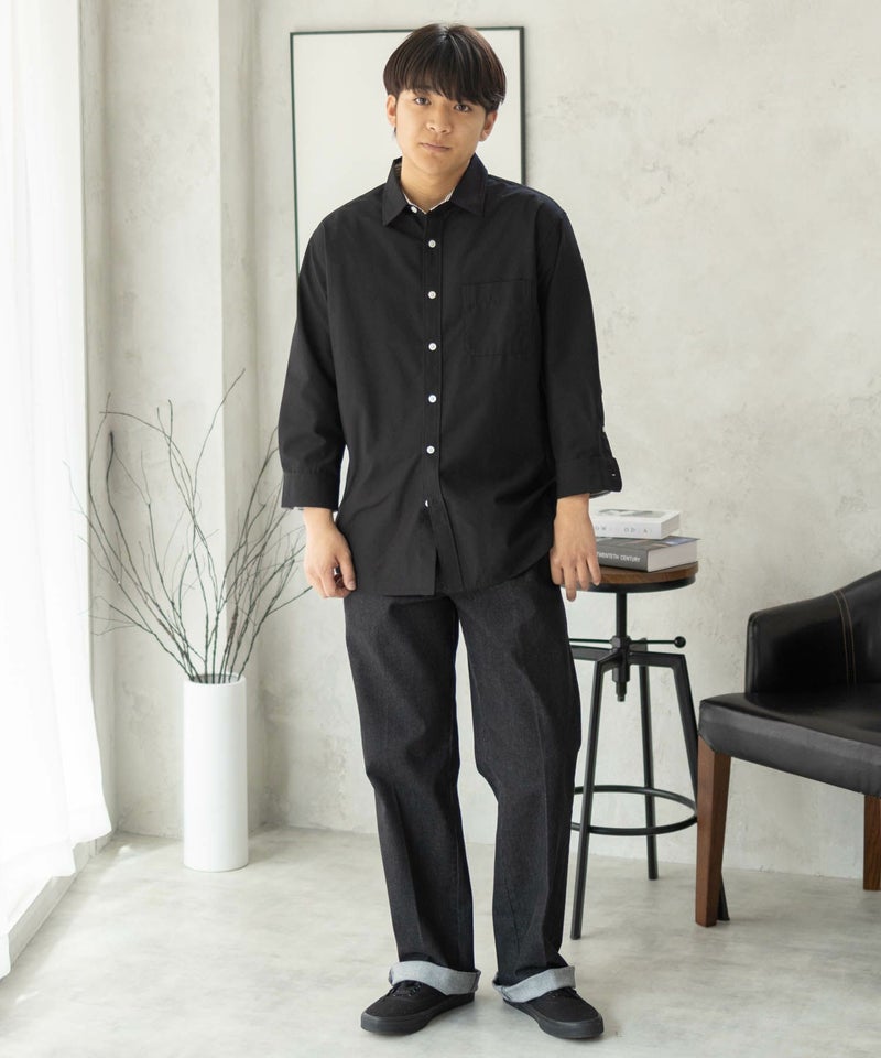 NAVY COOLMAX リネン七分袖シャツ メンズ商品画像-37
