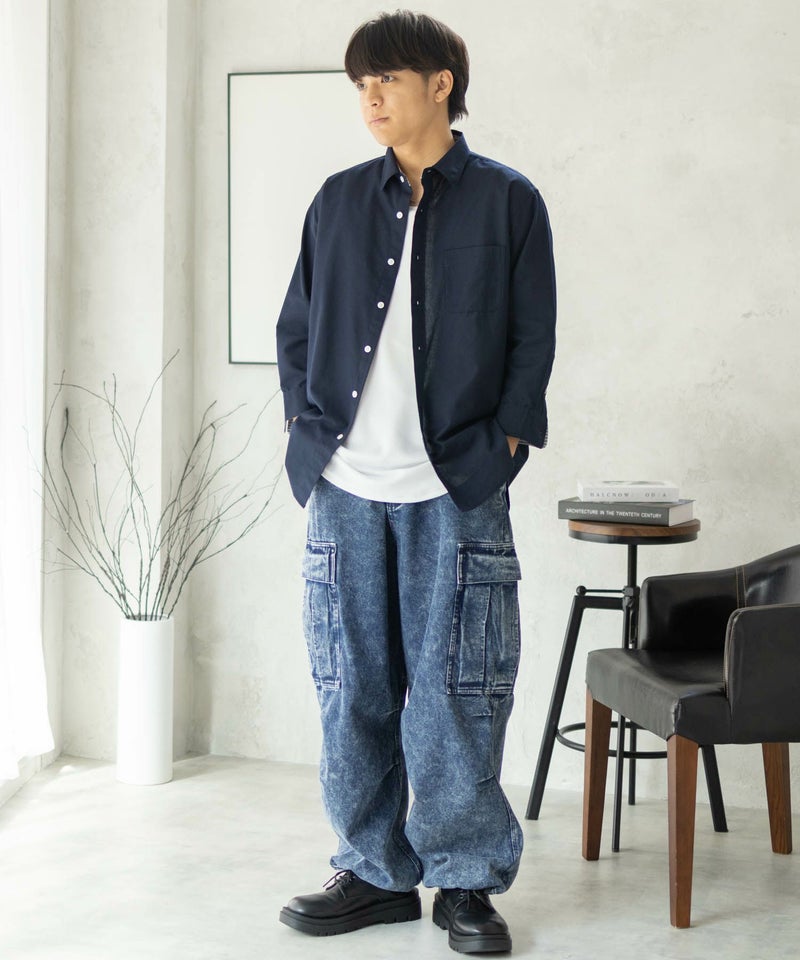 NAVY COOLMAX リネン七分袖シャツ メンズ商品画像-39