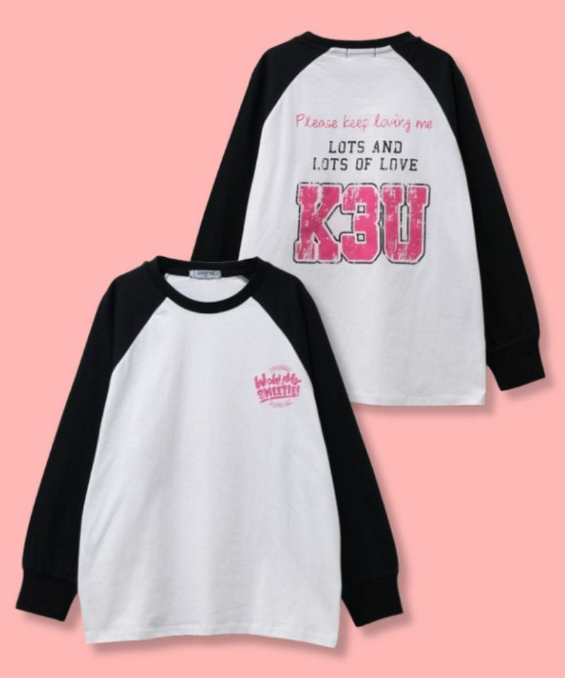 T-GRAPHICS かすれラグランTシャツ キッズ メール便 対応商品商品画像-1