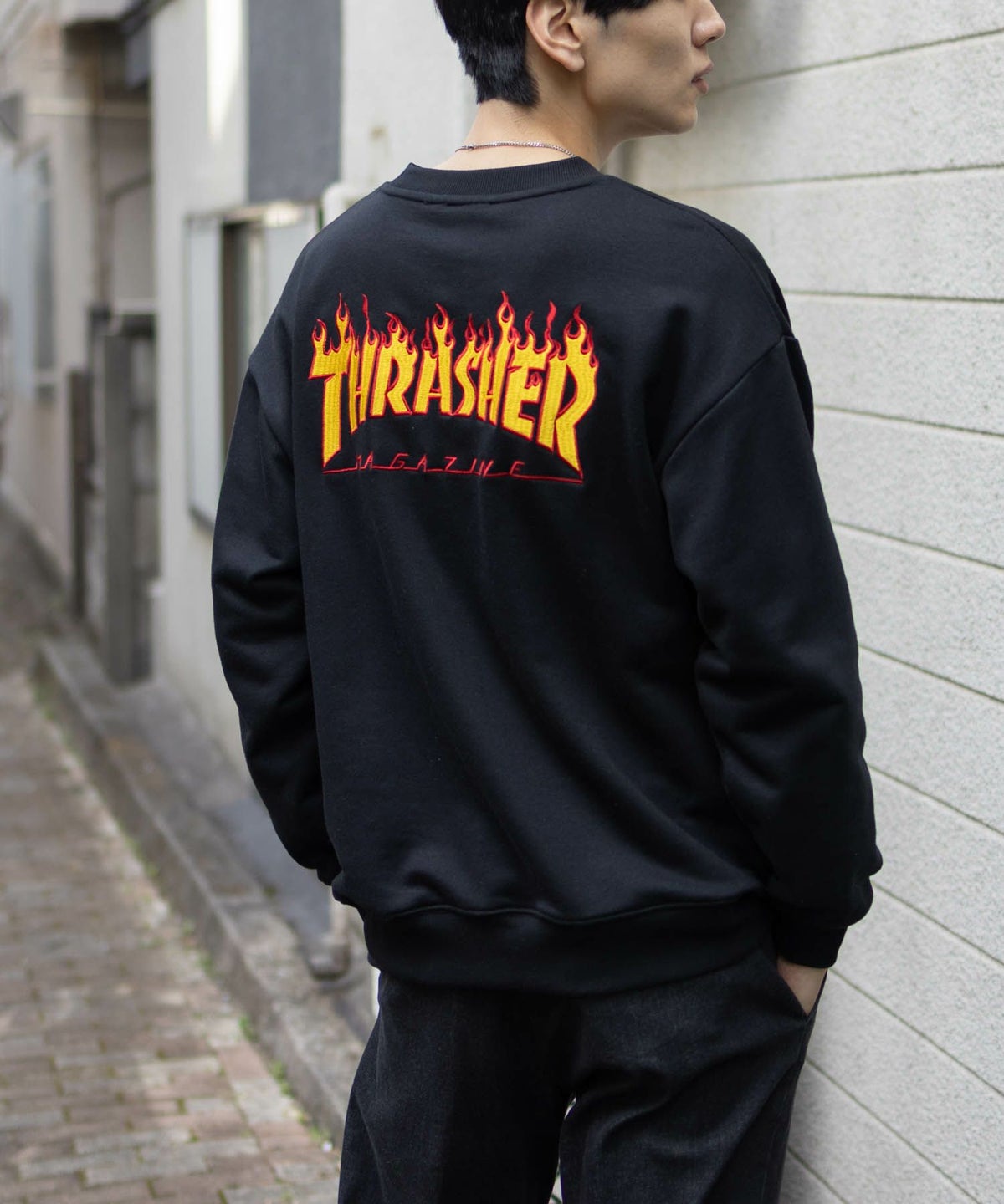 THRASHER フレームロゴクルーネックスウェット メンズ