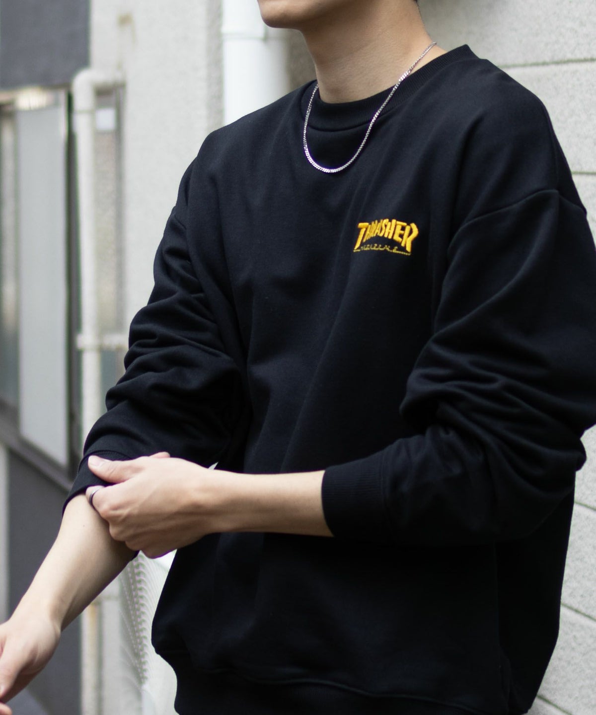 THRASHER フレームロゴクルーネックスウェット メンズ