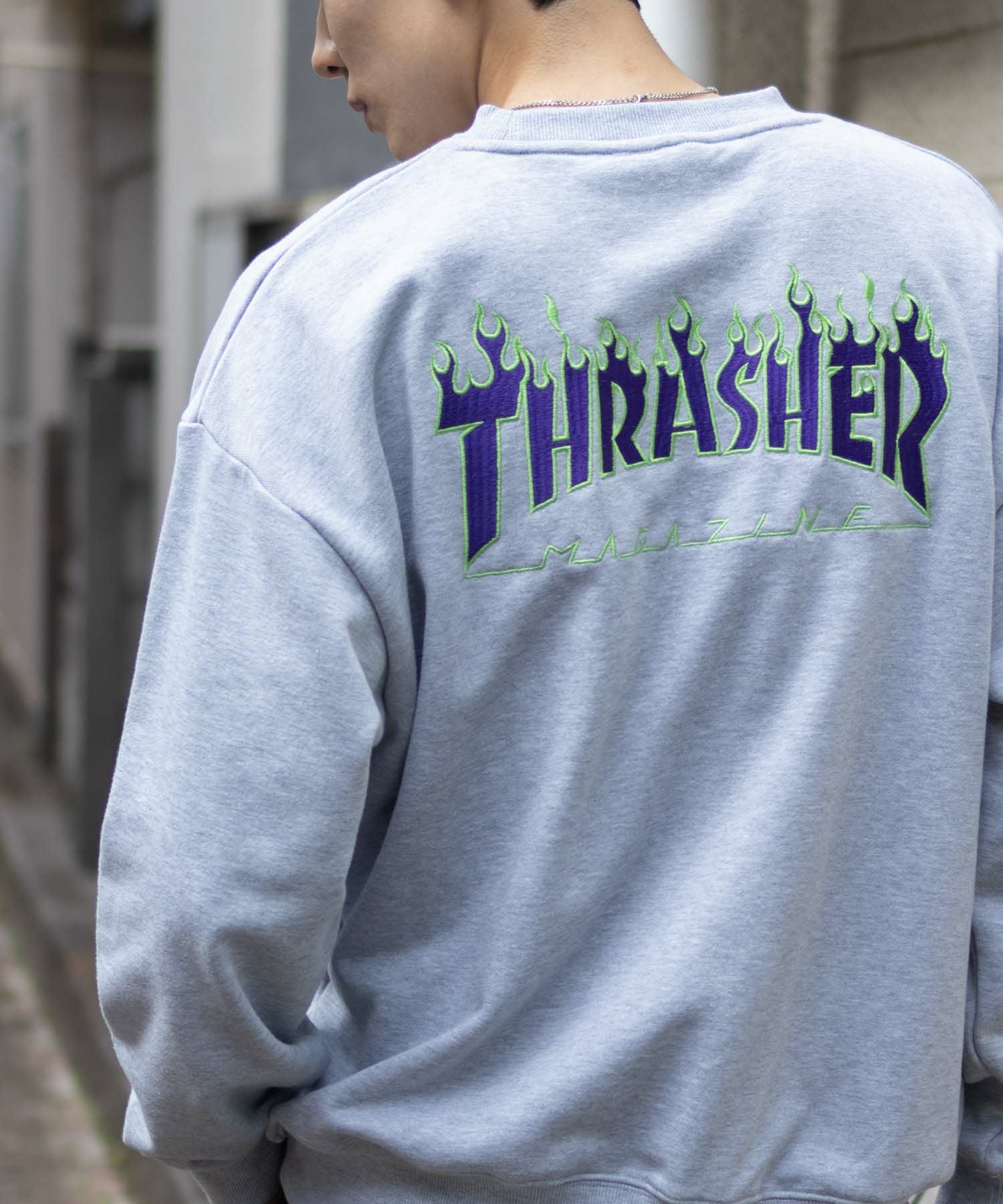 THRASHER フレームロゴクルーネックスウェット メンズ