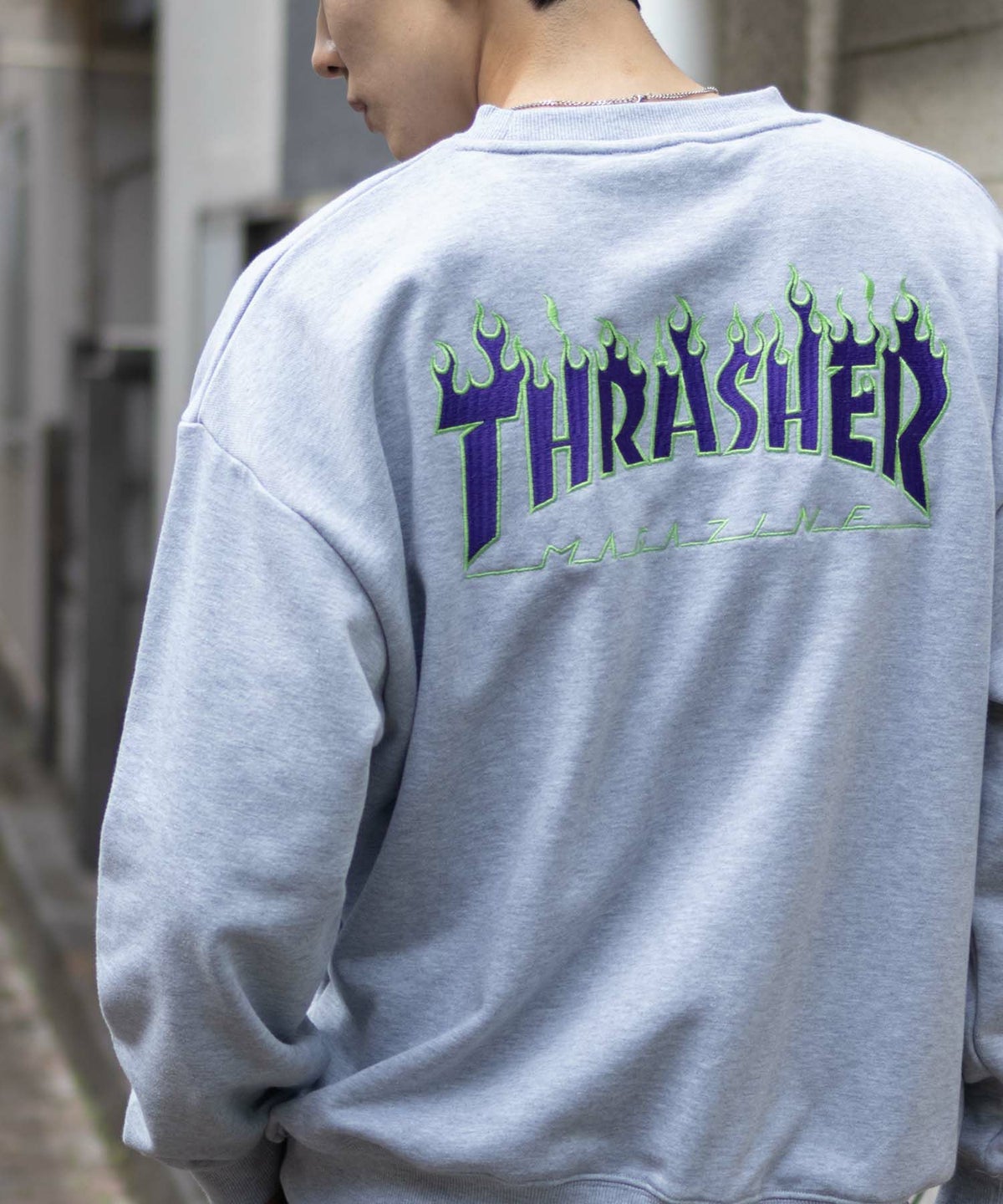THRASHER フレームロゴクルーネックスウェット メンズ