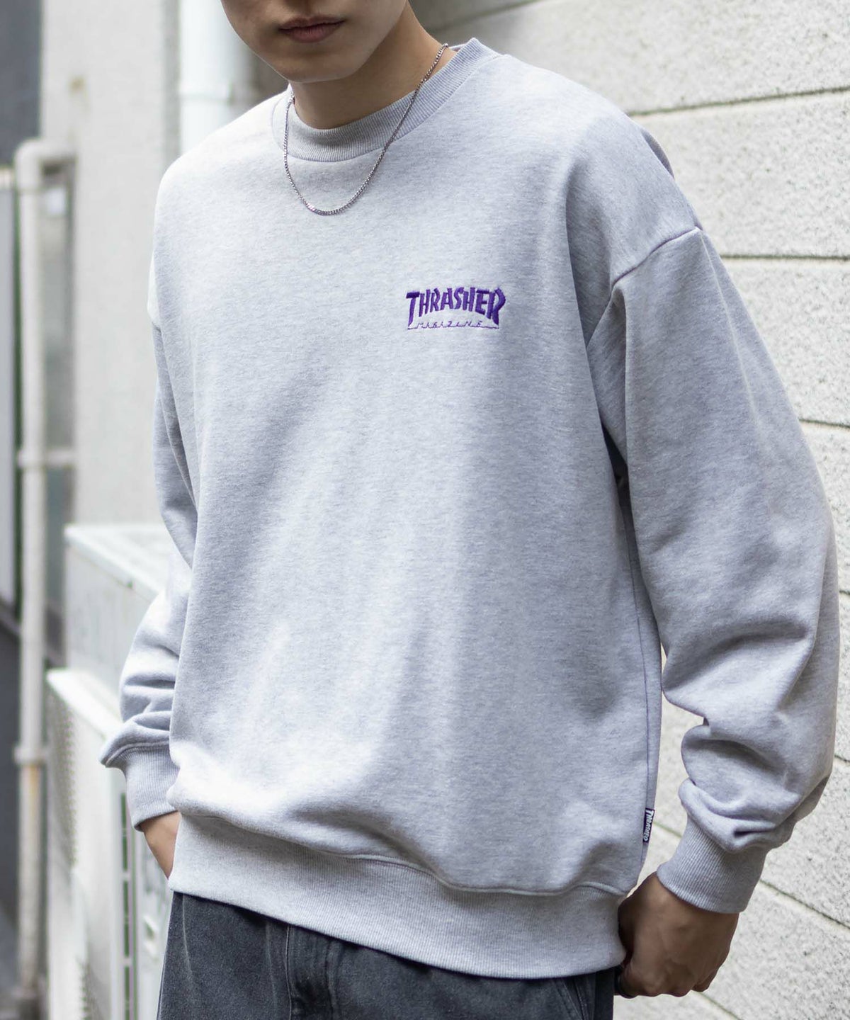 THRASHER フレームロゴクルーネックスウェット メンズ