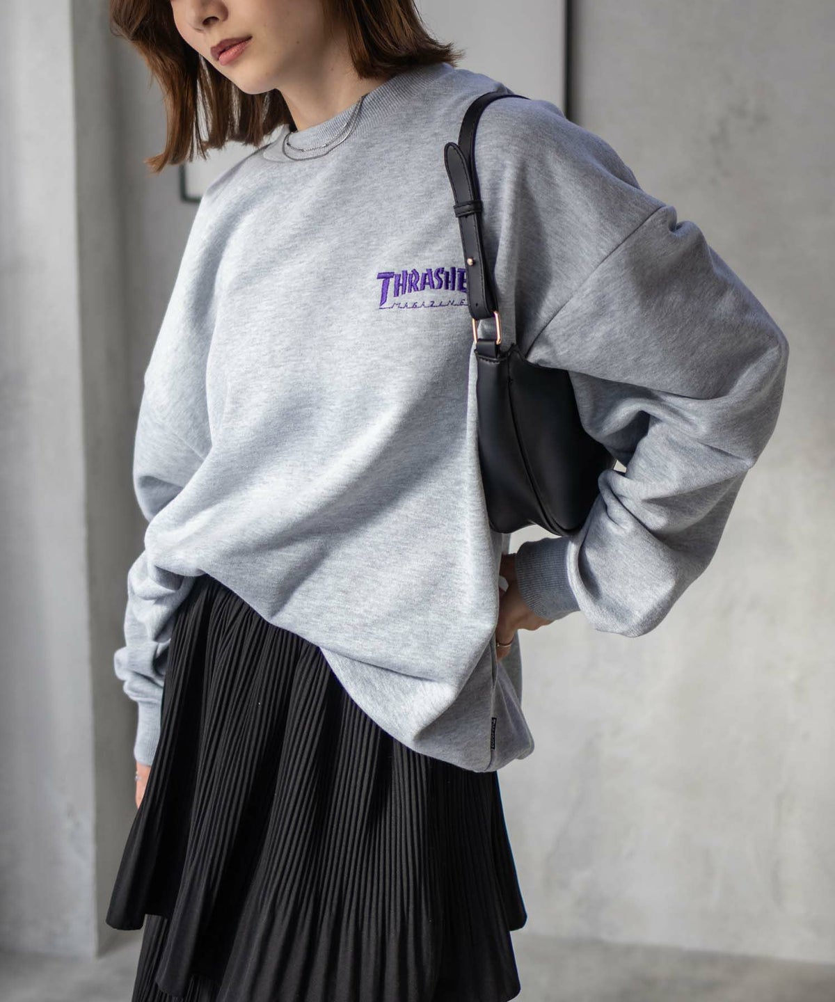 THRASHER フレームロゴクルーネックスウェット メンズ