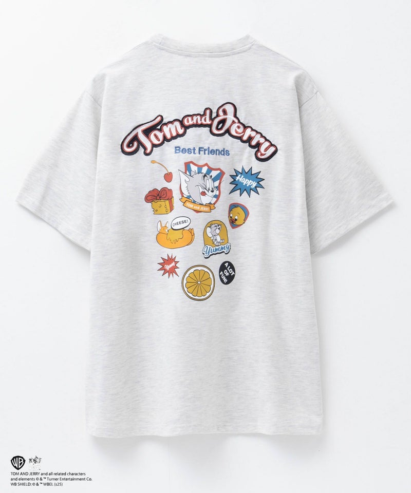 Tom and Jerry ロゴ刺繍プリントTシャツ メンズ メール便 対応商品商品画像-4