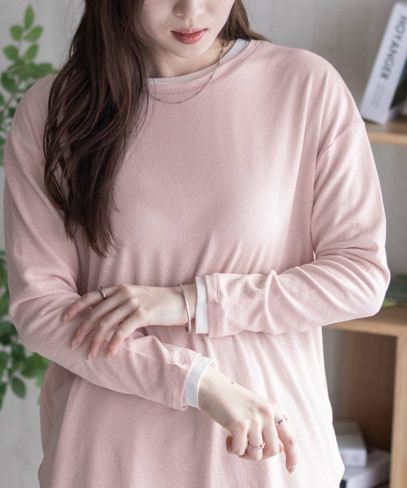 HusHusH アンサンブルロングTシャツ レディース メール便 対応商品商品画像-3