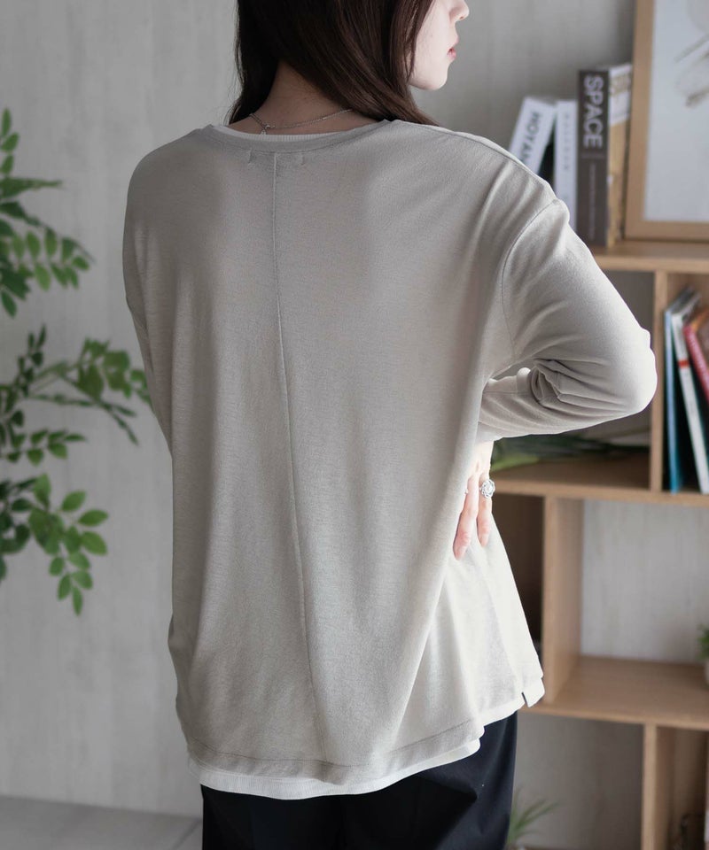 HusHusH アンサンブルロングTシャツ レディース メール便 対応商品商品画像-8