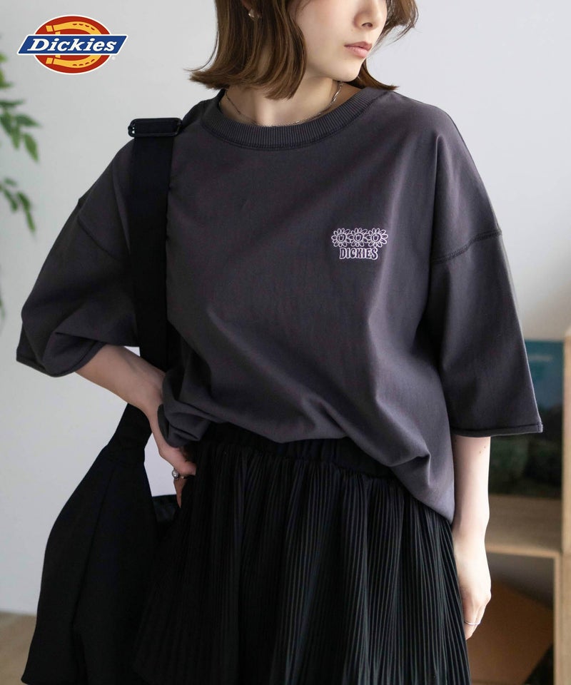 Dickies 配色ステッチ五分袖Tシャツ レディース メール便 対応商品商品画像-1