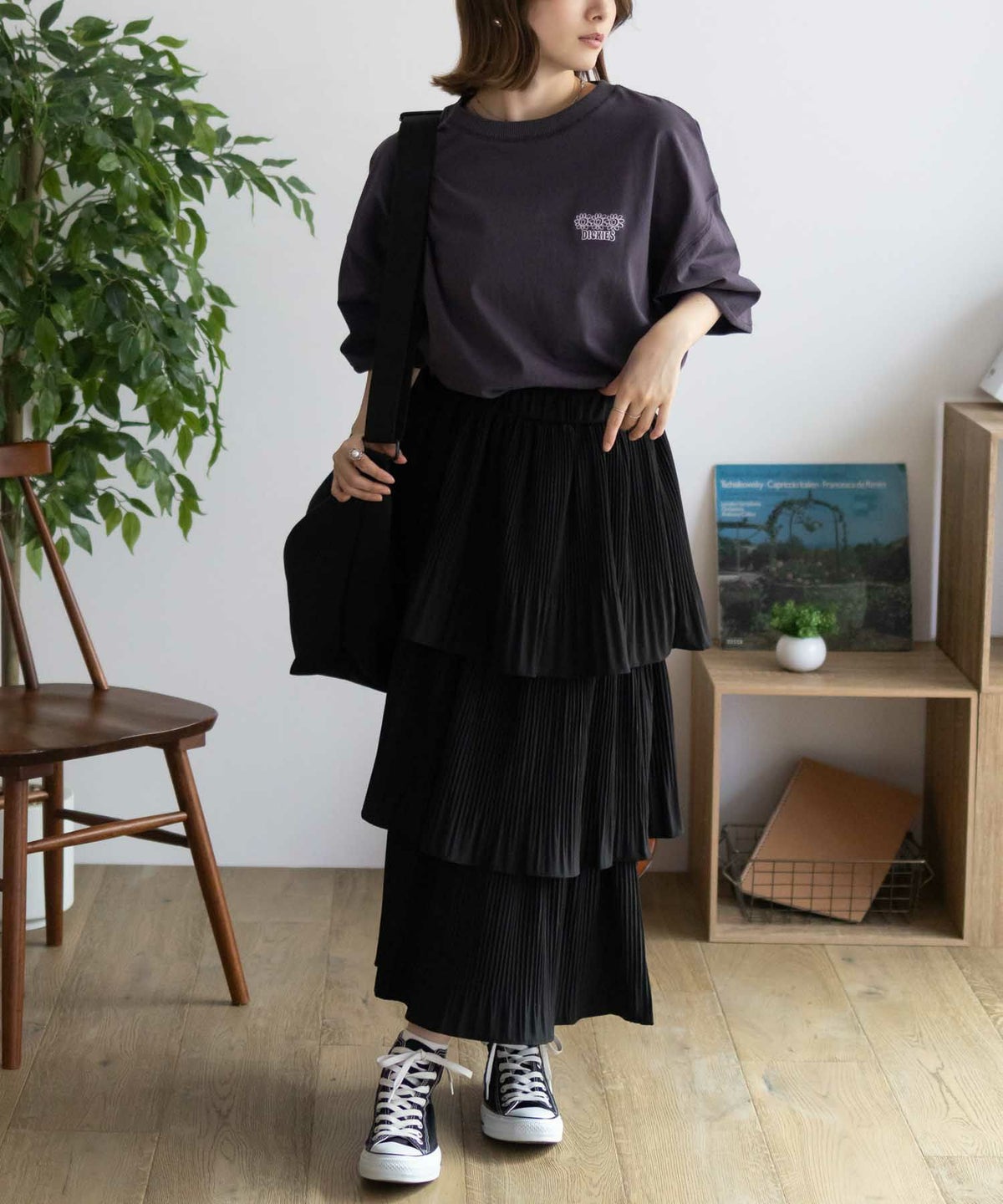 Dickies 配色ステッチ五分袖Tシャツ レディース ネコポス 対応商品