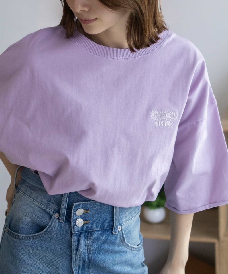 Dickies 配色ステッチ五分袖Tシャツ レディース メール便 対応商品商品画像-14