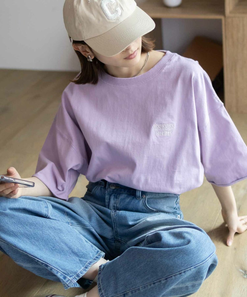 Dickies  配色ステッチ五分袖Tシャツ レディース メール便 対応商品商品画像-16