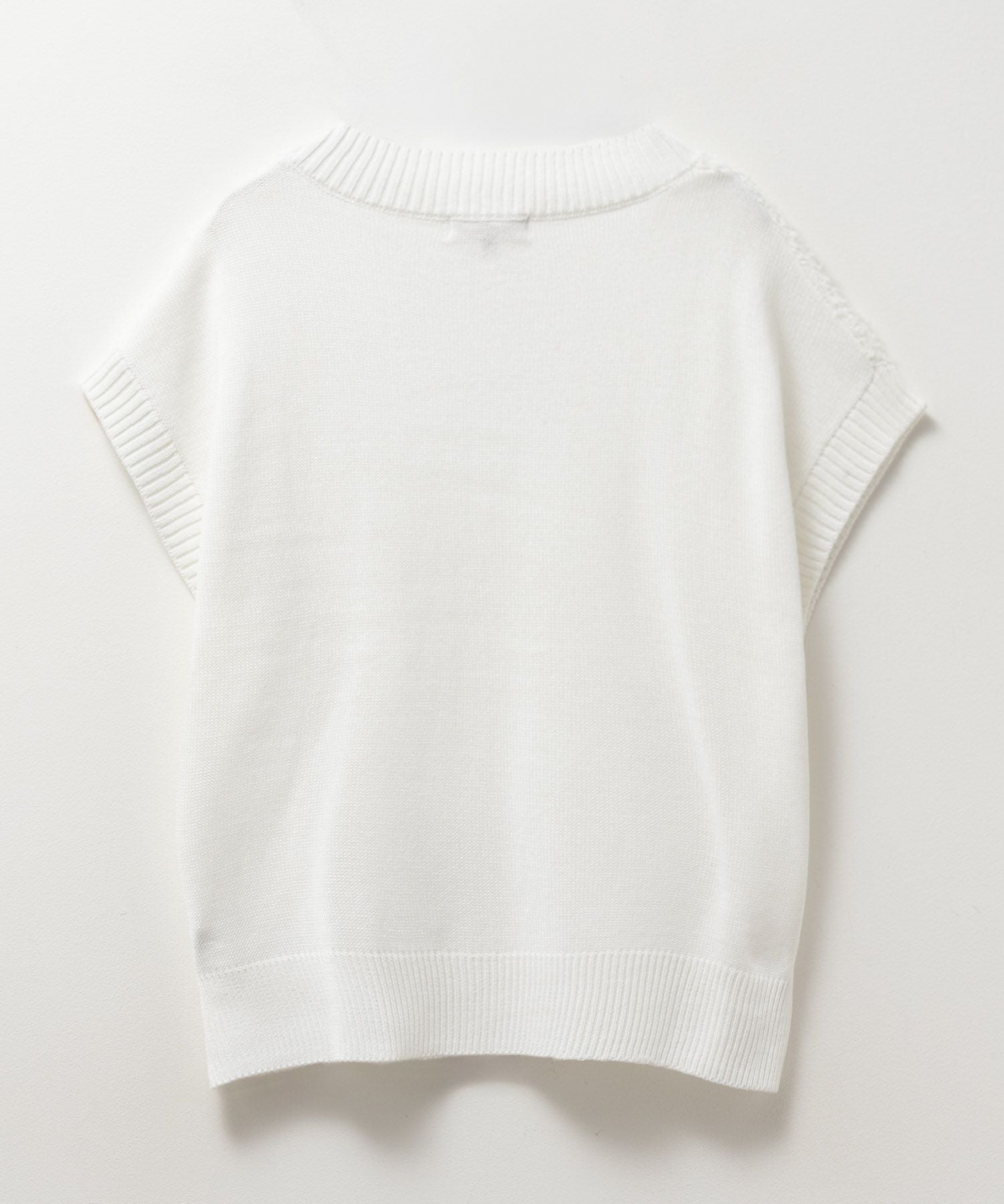ウォッシュWニットベスト【white】 improves（インプローブス） ニット ベスト Vネック ビッグシルエット